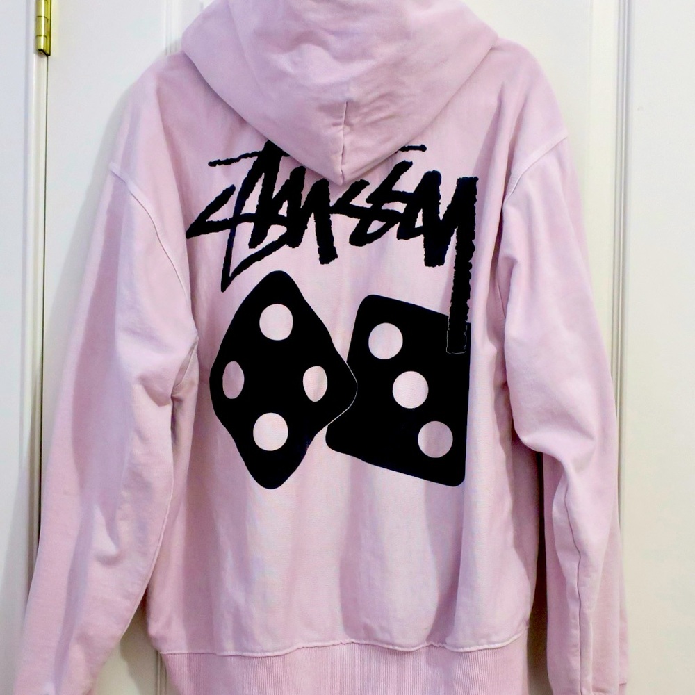 Stussy Dice Pigment Dyed Hoodie ‘Blush’, size M